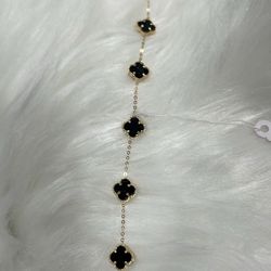 14 Karat Gold Black Clover 🍀 Bracelet 