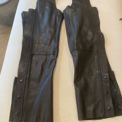 Motorcycle Chaps - Men’s Black Leather 