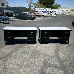 5 Nice Matching Black Metal Desks- $50 Each