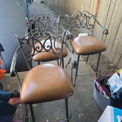Metal Leather Stools 