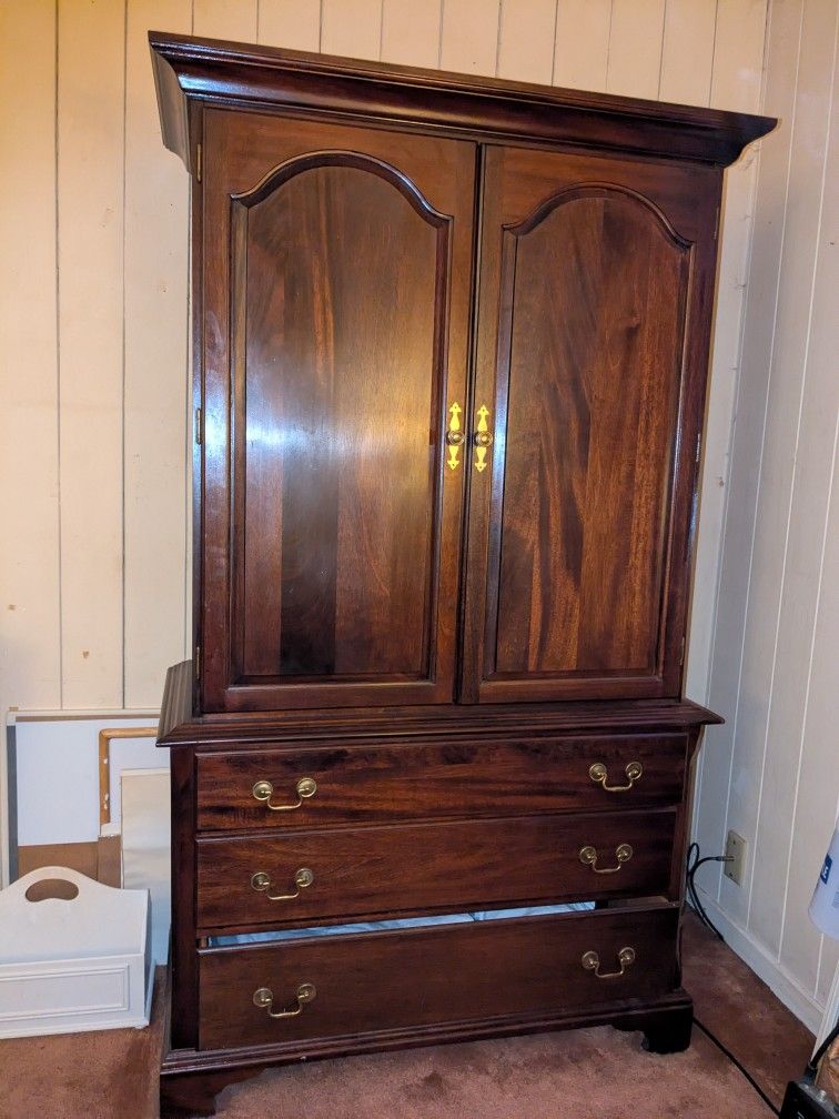 Armoire With Space 22" High By 35" Wide For TV And Three Spacious Drawers.