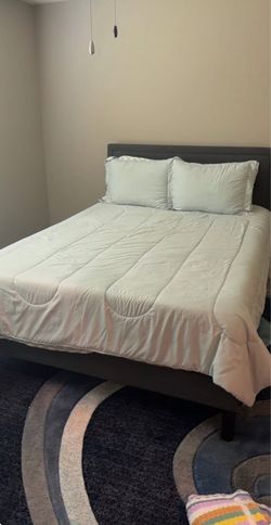 Queen Bed Frame with Mattress