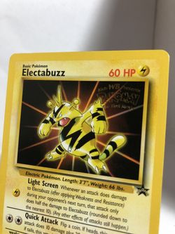 Pokemon Electabuzz Kids WB The First Movie Black Star Promo Card #2 for Sale  in Buena Park, CA - OfferUp