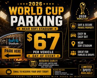 Title: ⚽ 2026 FIFA World Cup Parking Near SoFi Stadium – Safe Private Parking