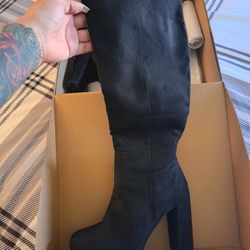 Black Knee High Boots
