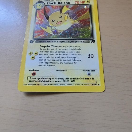 pokemon dark raichu card 2000 Team Rocket First Edition #83/82 Holo PSA 8 Burbank Cards Pokemon Team Rocket Pokemon Team Rocket Rare Holo