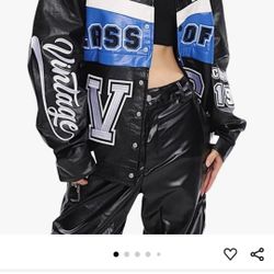 Aelfric Eden Color Block Leather Bomber Jacket Vinatge Varsity Jacket Unisex Moto Racing Biker Jackets