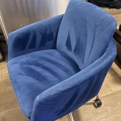 2 New Blue Velvet Chairs