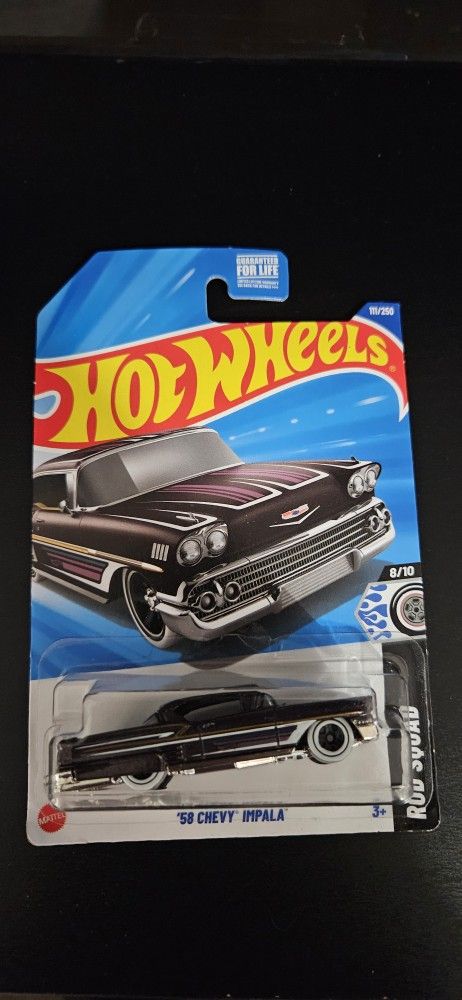 Hotwheels 58 Chevy Impala. (HOT)