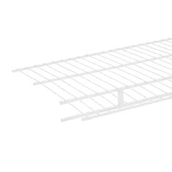 10 ft x 12 in White Fixed Rod Shelf w/ Brackets Included