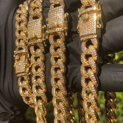 14k Gold Finish Cuban 12mm All Sizes Available