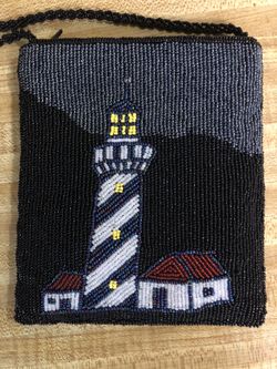 Beaded Black Lighthouse Purse