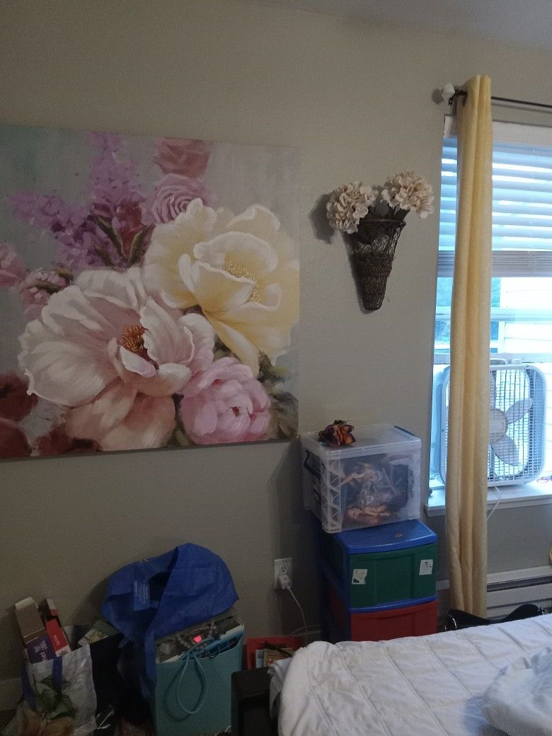 Large Canvas Great Shape With Matching Curtain 2 Panals