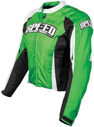 SPEED AND STRENGTH THROTTLE BODY WOMANS TEXTILE JACKET GREEN/BLACK SIZE L Women