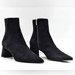 AGL Mimma Italian Fine Black Suede Pointy Boots US 9 EU 39