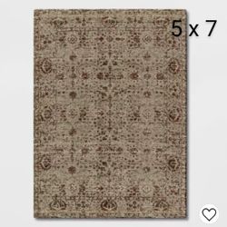 Brand New  5 X 7 Oakton Jacquard Chenille Area Rug Threshold 