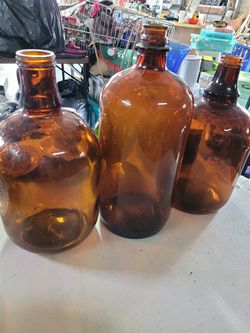 3 large Brown Bottles 20 for all 3