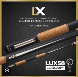 Limited Edition Lucasi LUX50 Pool Cue w/ Pure X Fuse Kielwood Shaft