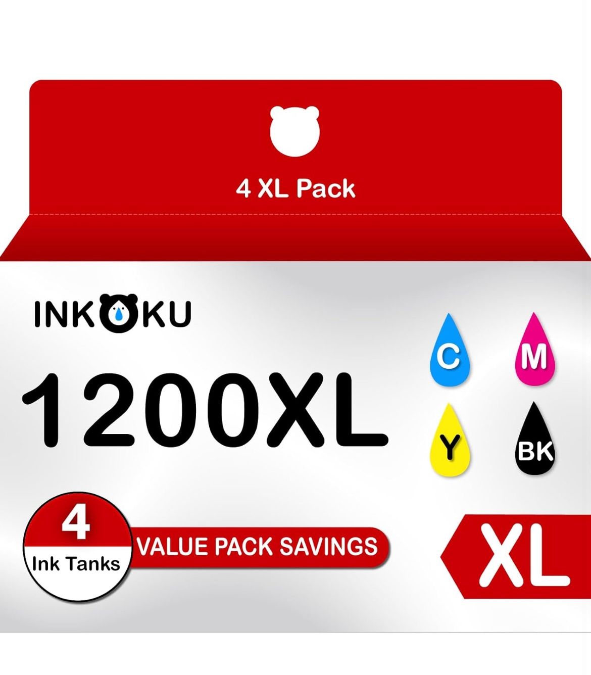 Brand: INKOKU 1200XL Ink Cartridge Compatible for Canon PGI-1200XL PGI-1200 XL Work with Canon Maxify MB2720 MB2120 MB2020 MB2320 Printer (Black Cyan
