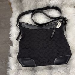 Coach black messenger/Crossbody bag.