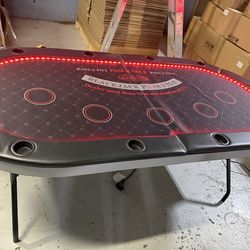 Barrington 10-player Poker Table with LED Lights