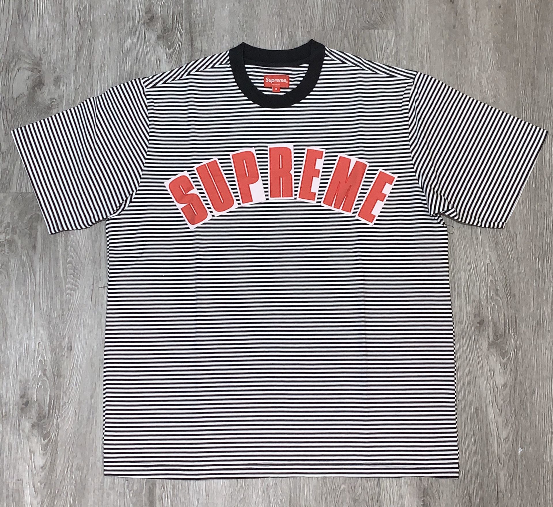 Supreme Appliqué Stripes Logo T-Shirt (Brand New)