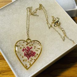 Handmade Pressed Flower Pendant And Necklace
