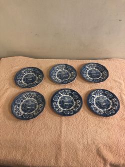 Lochs of Scotland Royal Warwick Lot of 6 Bread Plates 6” Loch Duich & Loch Dich