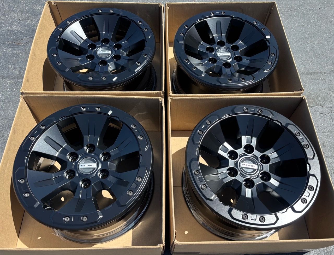 Ford Raptor Standard Rims 17” oem ford raptor truck wheels 17 inch satin black rims ford raptor ...