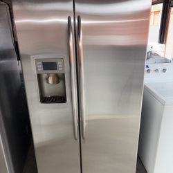 GE Stainless Steel Refrigerator And Freezer