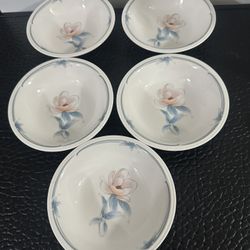 Vintage VINTAGE NORITAKE VERSATONE FLOATING GARDEN RARE Set Of 5 Cereal Bowl