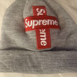 Supreme x New Era Cross Box Logo Beanie 'grey’