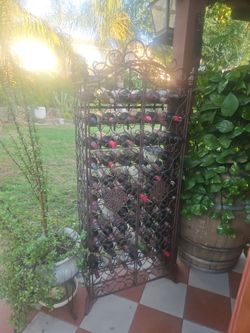 Large Wrought Iron Wine Rack