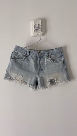 Light blue denim shorts