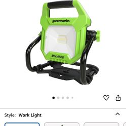 Greenworks 24V (AC/DC) 2000-Lumen LED Work Light, 360° Head Rotation, Tripod Mountable, Portable, Indoor/Outdoor Light, Flood Light, Tool-Only
