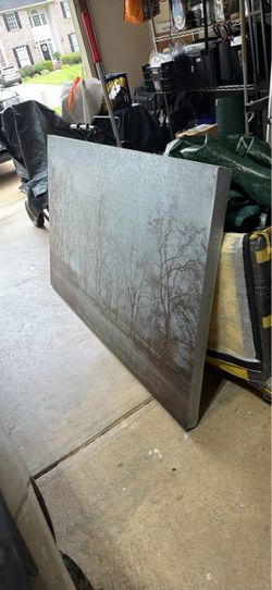 Large metal rustic picture of landscape