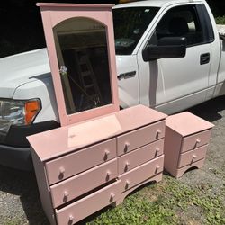 Pink Dresser Mirror Nightstand