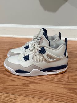 Air Jordan 4 Retro White Navy Size 9.5