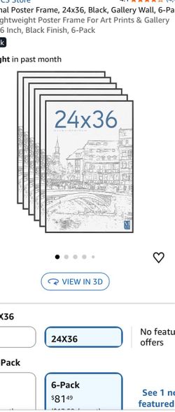 24x36 Black Poster Frames, 6-Pack
