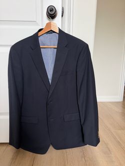 Men's Tommy Navy Blue Two-Button Suit Jacket