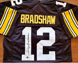 Terry Bradshaw signed Steelers football jersey Beckett COA