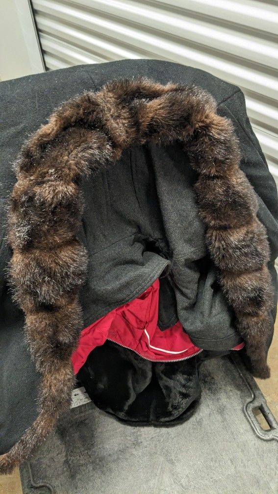 Plus Size, Believe 3x, Faux (AKA Fake) Trimmed Coat