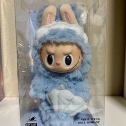 POP MART Labubu Hide and Seek Series Vinyl Plush Doll Pendant - Baby Blue (Secret / Chase) (AUTHENTIC SEALED)