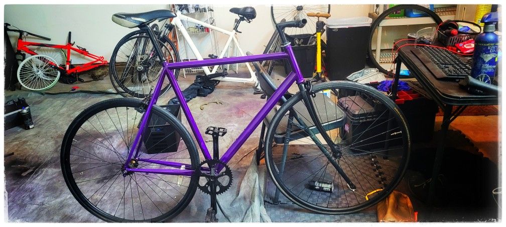 PURPLE FIXIE SINGLE SPEED FREEWHEEL