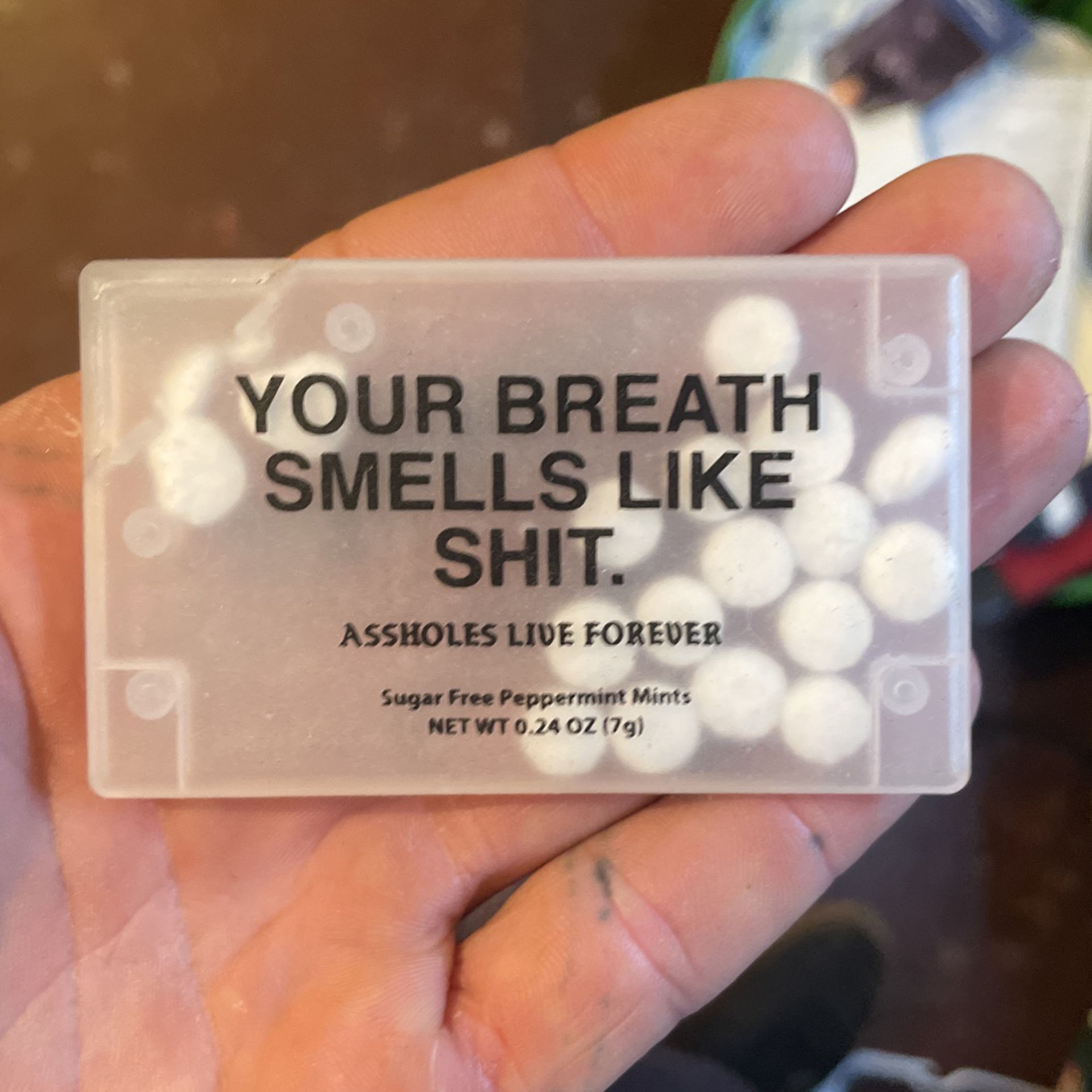 Original uncirculated unopened assholes live forever breath mints