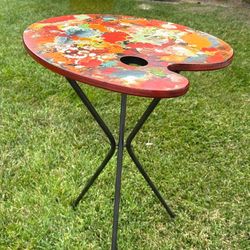 2 Painted Palette Side Table 