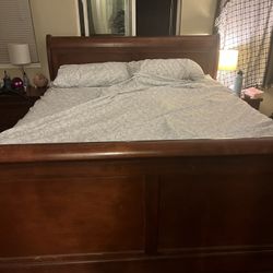 Cal king sleigh Bed frame & Mattress/ Box Spring