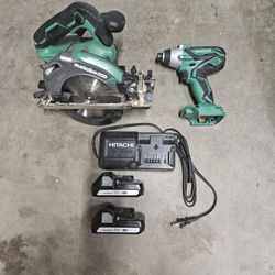 Hitachi Metabo HPT Circular Saw And Impact Driver Power Drill