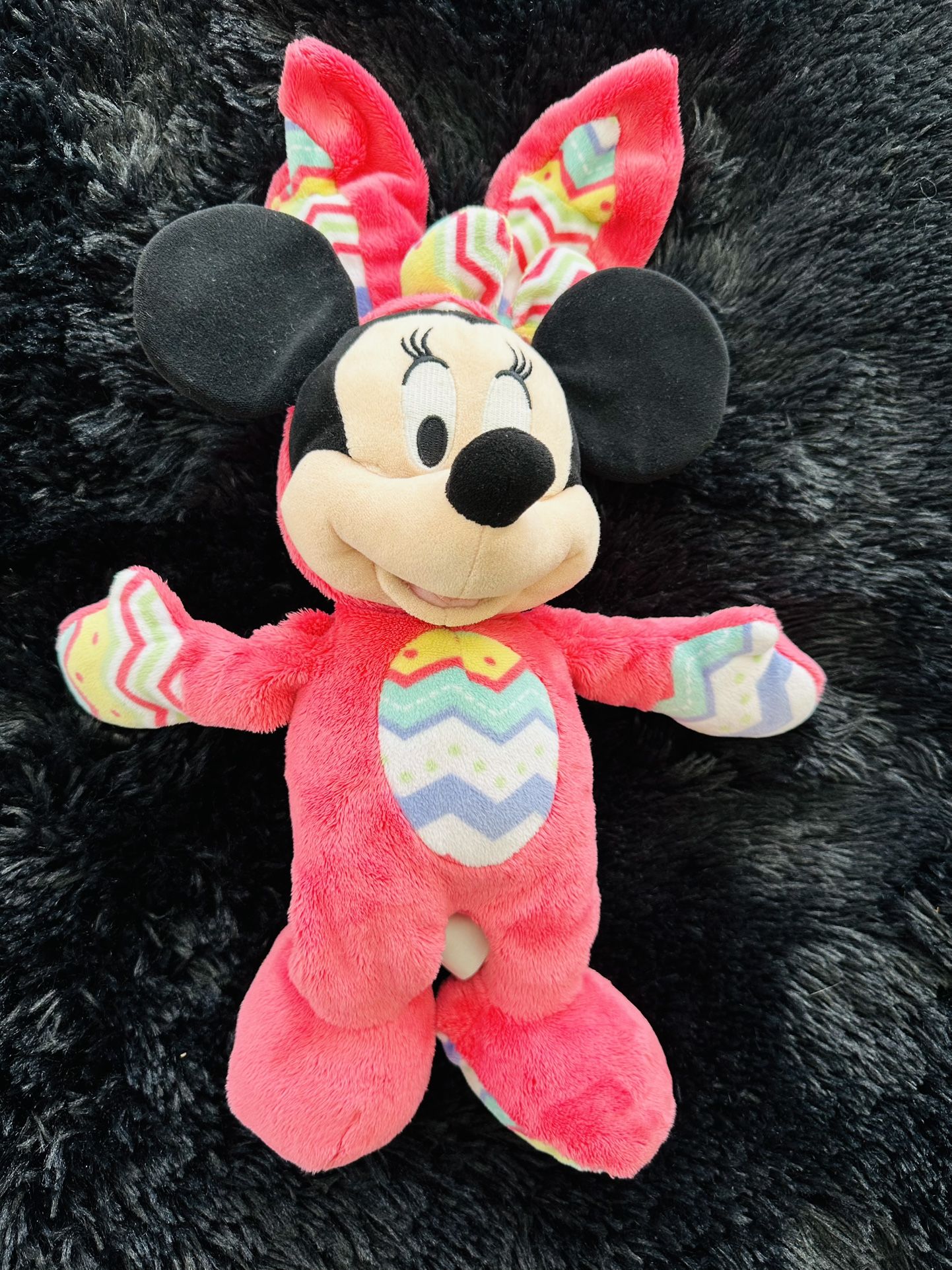 Disney Store Pink Easter Bunny Minnie Mouse w/ears 17" Plush