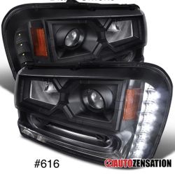 2002 TO 2009 Chevy Trailblazer Black Smoke Headlights 
